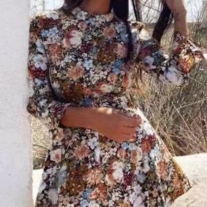 Zara Multicolor Floral Long Sleeve Dress